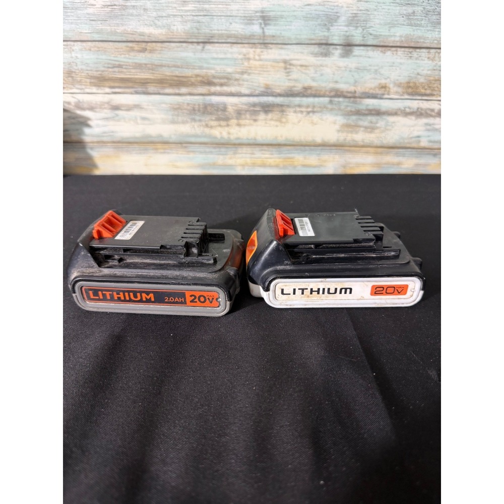 Black & Decker 20V Max Lithium Batteries LBXR2020 LBXR20 2.0Ah 1.5Ah Set EUC